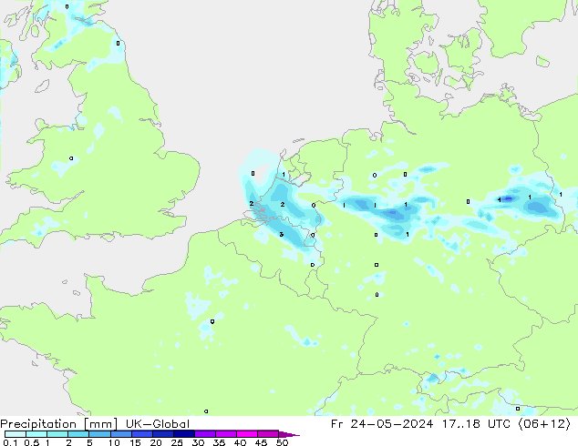 降水 UK-Global 星期五 24.05.2024 18 UTC