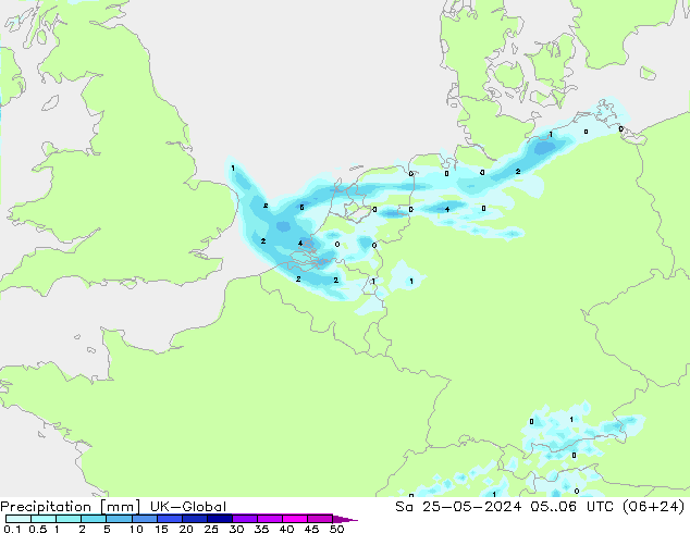 Niederschlag UK-Global Sa 25.05.2024 06 UTC