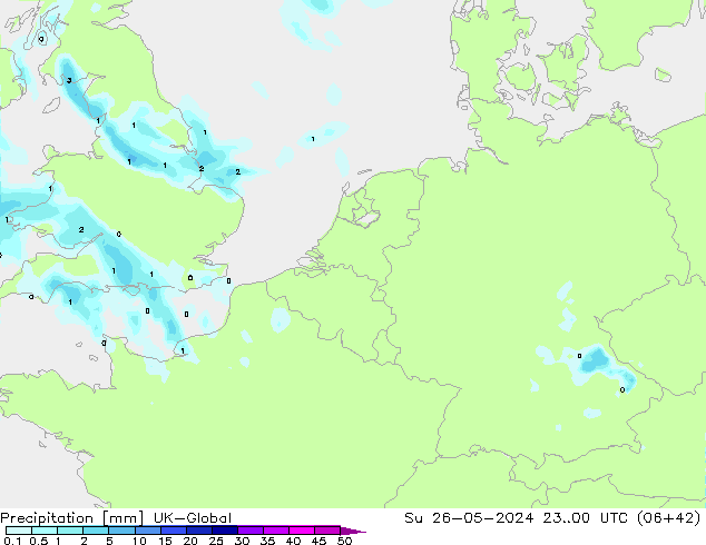 Yağış UK-Global Paz 26.05.2024 00 UTC