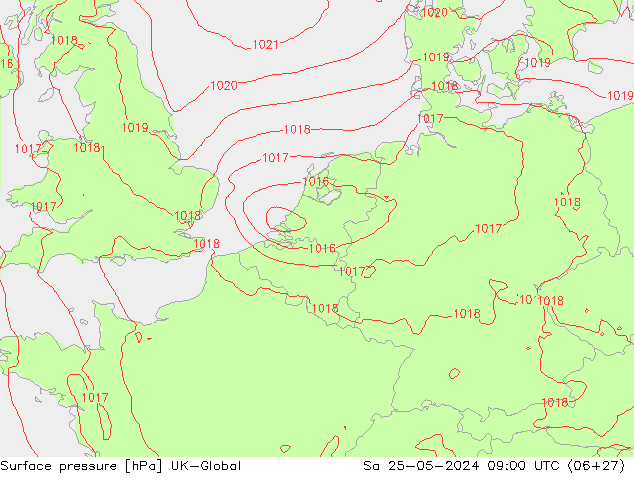 pression de l'air UK-Global sam 25.05.2024 09 UTC