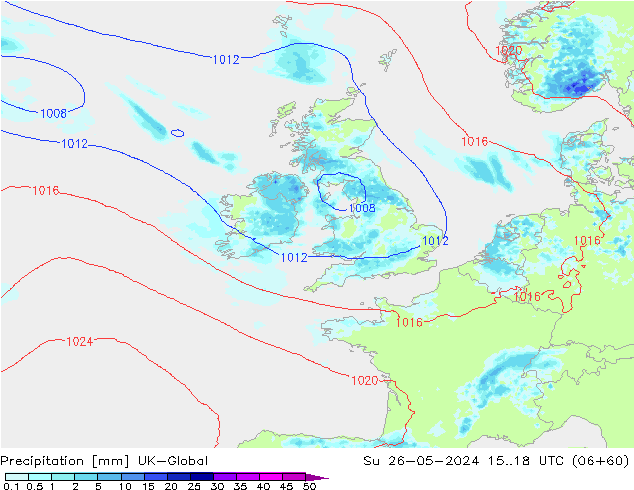 Yağış UK-Global Paz 26.05.2024 18 UTC
