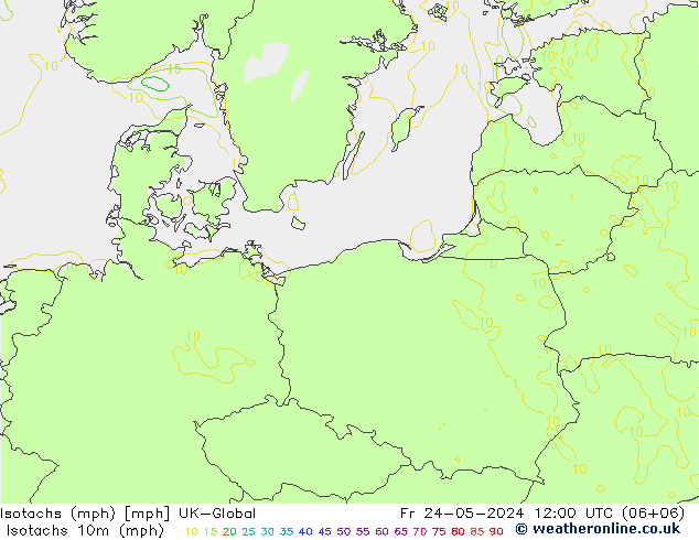 Isotachen (mph) UK-Global vr 24.05.2024 12 UTC