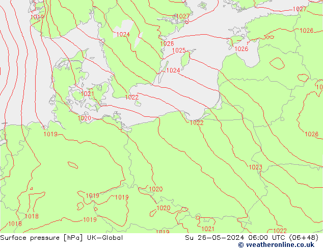 pressão do solo UK-Global Dom 26.05.2024 06 UTC