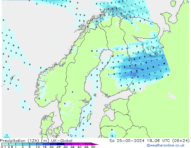 Precipitation (12h) UK-Global Sa 25.05.2024 06 UTC