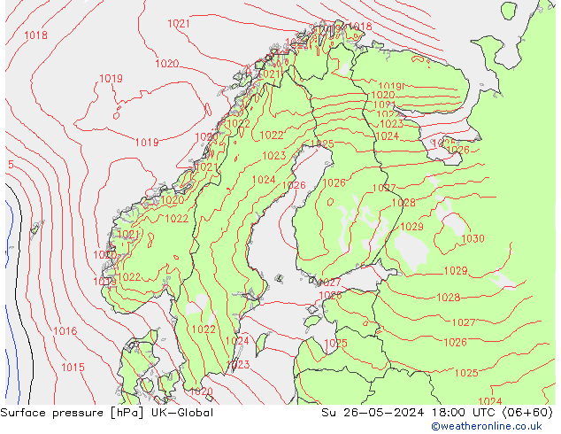 pressão do solo UK-Global Dom 26.05.2024 18 UTC