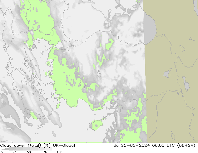 Nubes (total) UK-Global sáb 25.05.2024 06 UTC