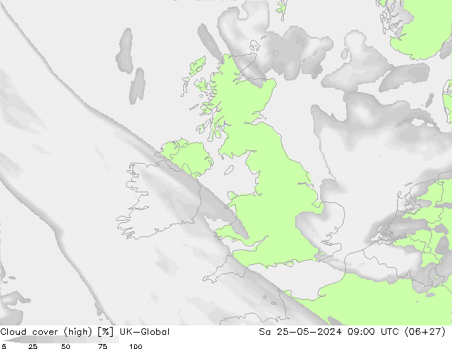 Nuages (élevé) UK-Global sam 25.05.2024 09 UTC