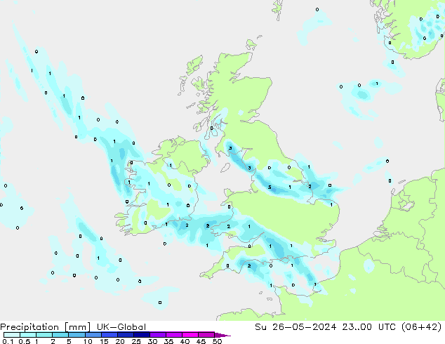 Yağış UK-Global Paz 26.05.2024 00 UTC