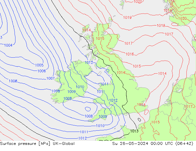 приземное давление UK-Global Вс 26.05.2024 00 UTC