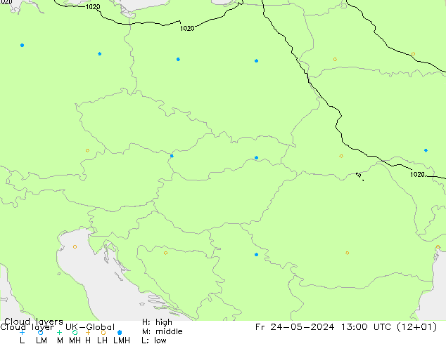 Cloud layer UK-Global Fr 24.05.2024 13 UTC