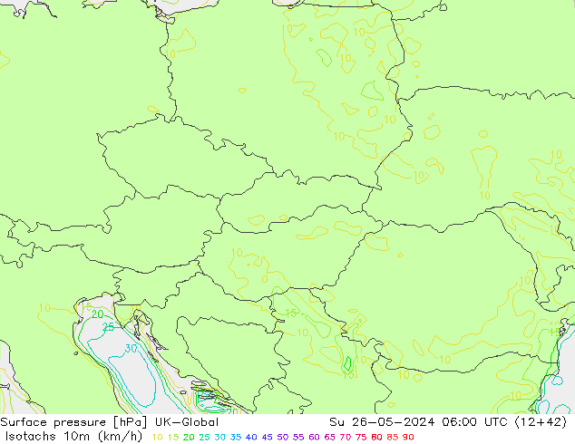 Isotaca (kph) UK-Global dom 26.05.2024 06 UTC