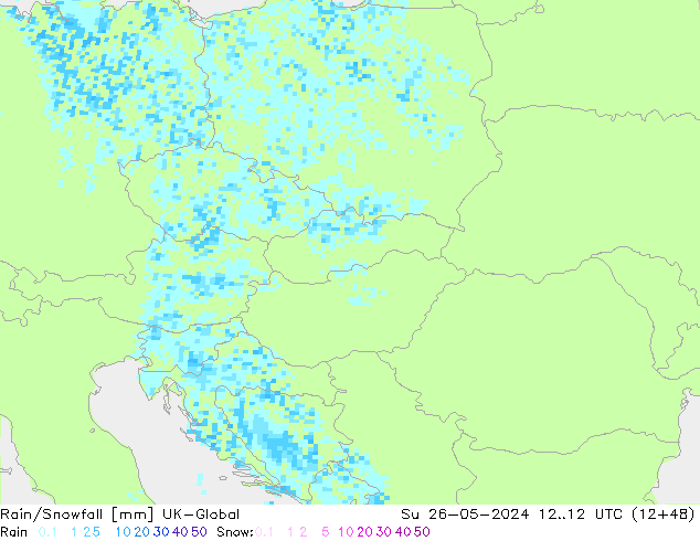 Rain/Snowfall UK-Global  26.05.2024 12 UTC