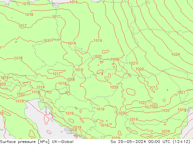 Luchtdruk (Grond) UK-Global za 25.05.2024 00 UTC