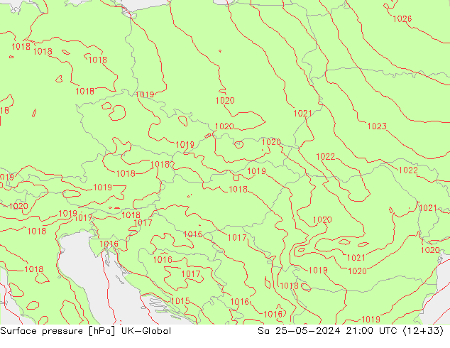 pression de l'air UK-Global sam 25.05.2024 21 UTC