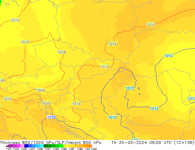 Thck 850-1000 hPa UK-Global Th 30.05.2024 06 UTC