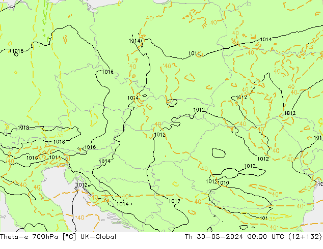 Theta-e 700гПа UK-Global чт 30.05.2024 00 UTC