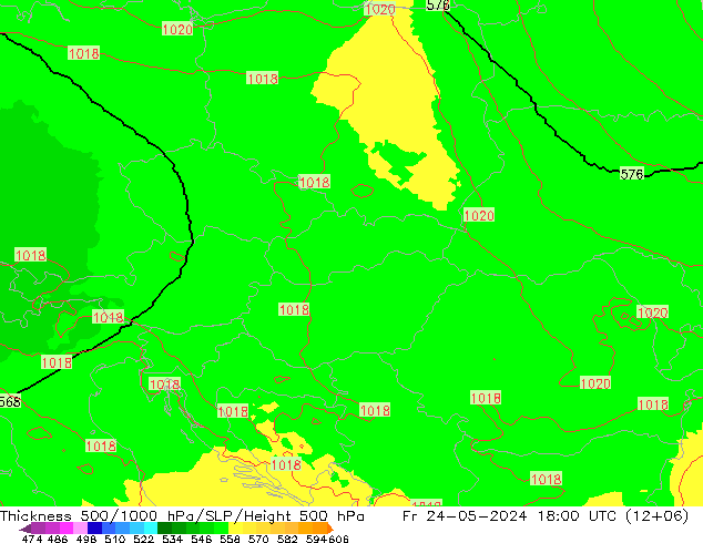 Dikte 500-1000hPa UK-Global vr 24.05.2024 18 UTC