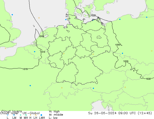 Cloud layer UK-Global  26.05.2024 09 UTC