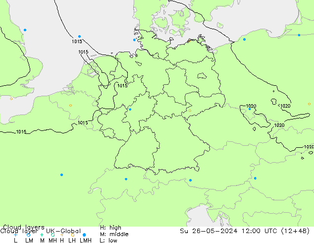 Cloud layer UK-Global Su 26.05.2024 12 UTC