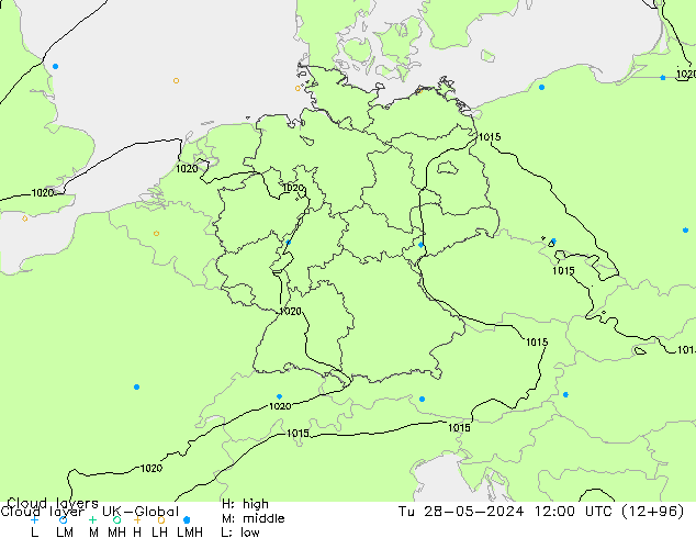 Cloud layer UK-Global  28.05.2024 12 UTC