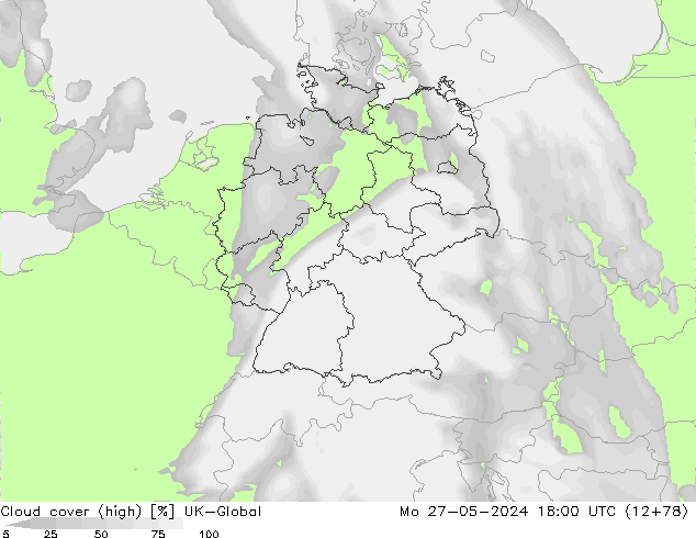 zachmurzenie (wysokie) UK-Global pon. 27.05.2024 18 UTC