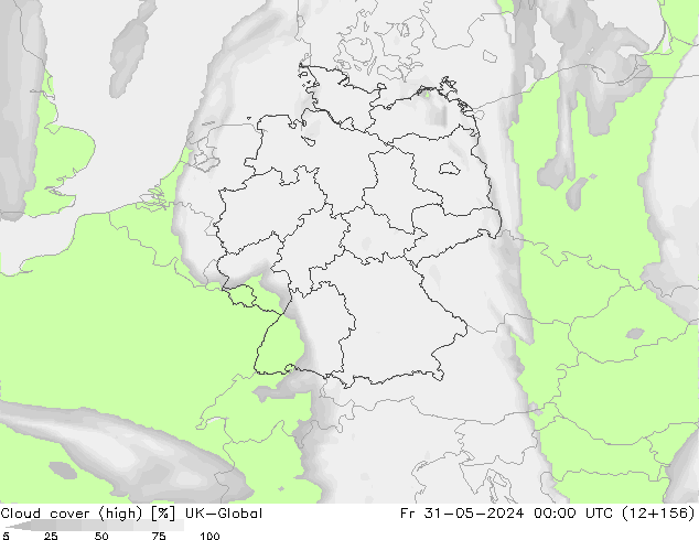Nuages (élevé) UK-Global ven 31.05.2024 00 UTC