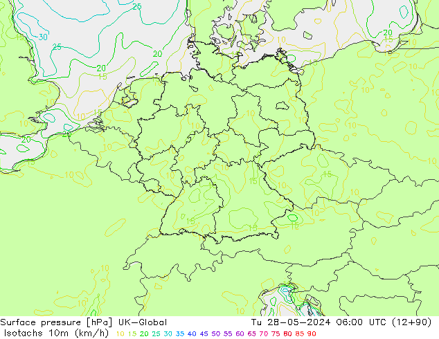 Isotaca (kph) UK-Global mar 28.05.2024 06 UTC