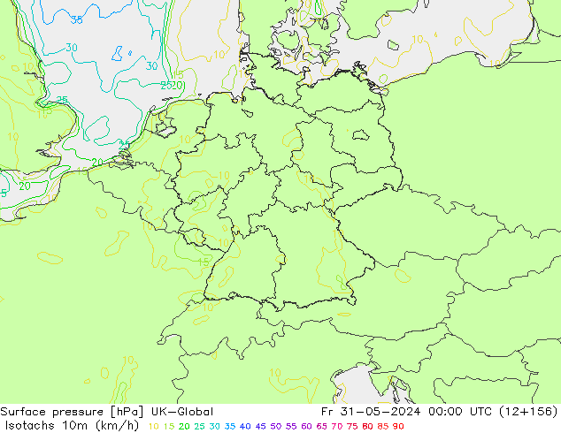 Isotaca (kph) UK-Global vie 31.05.2024 00 UTC