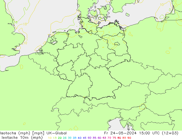 Isotachs (mph) UK-Global пт 24.05.2024 15 UTC