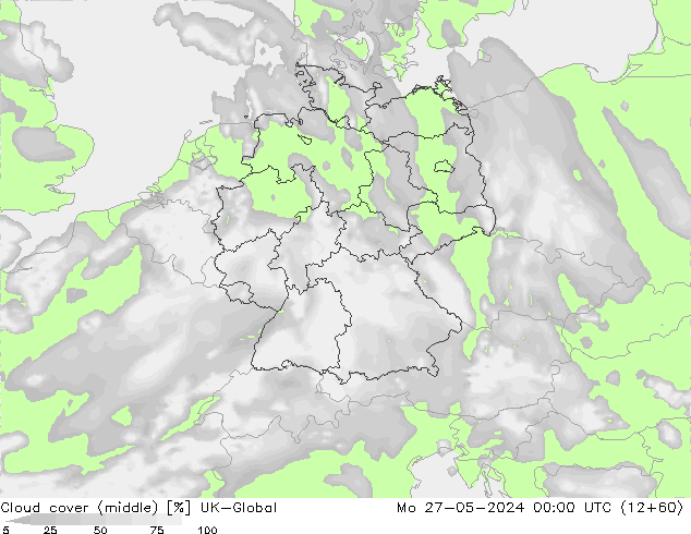 Cloud cover (middle) UK-Global Mo 27.05.2024 00 UTC