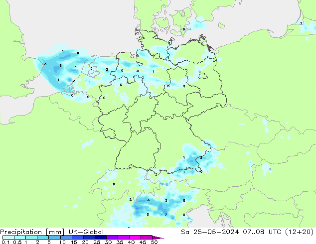 Precipitation UK-Global Sa 25.05.2024 08 UTC