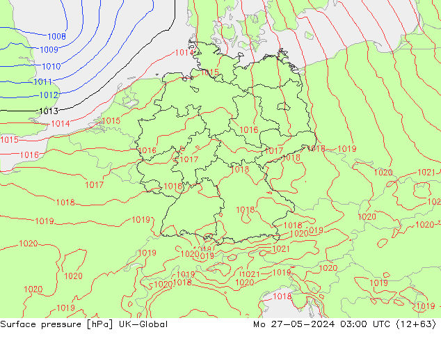pression de l'air UK-Global lun 27.05.2024 03 UTC