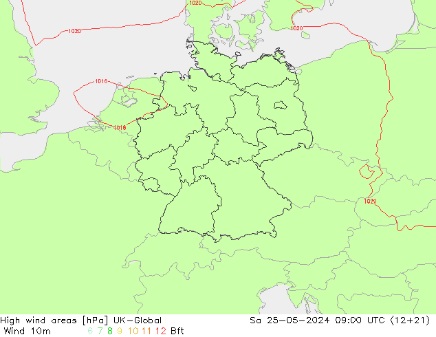 High wind areas UK-Global sáb 25.05.2024 09 UTC