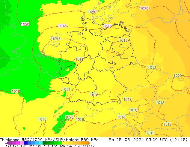 Thck 850-1000 hPa UK-Global Sa 25.05.2024 03 UTC