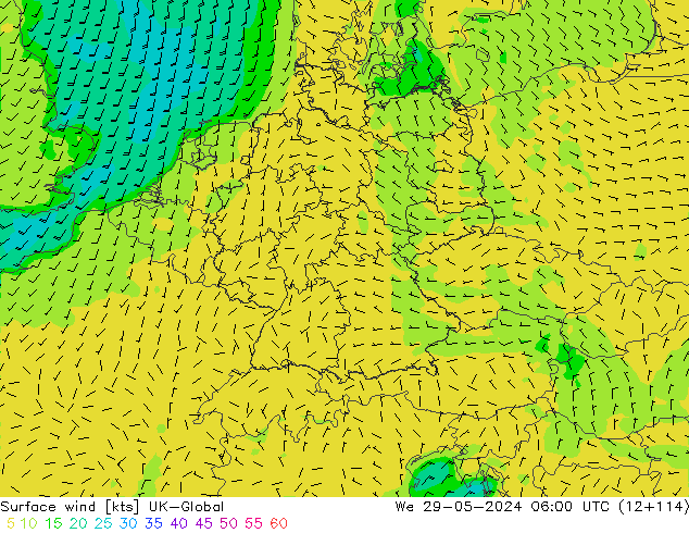 Wind 10 m UK-Global wo 29.05.2024 06 UTC