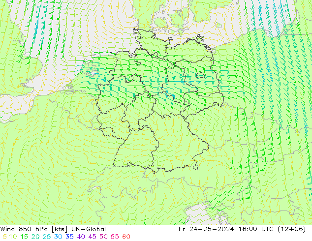 wiatr 850 hPa UK-Global pt. 24.05.2024 18 UTC