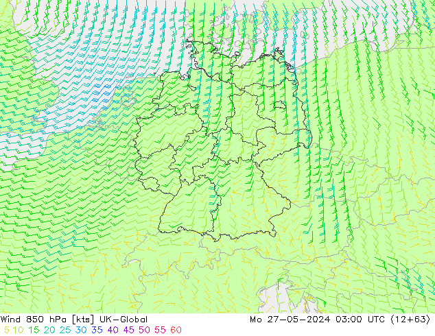 Wind 850 hPa UK-Global ma 27.05.2024 03 UTC