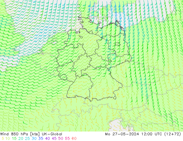  850 hPa UK-Global  27.05.2024 12 UTC