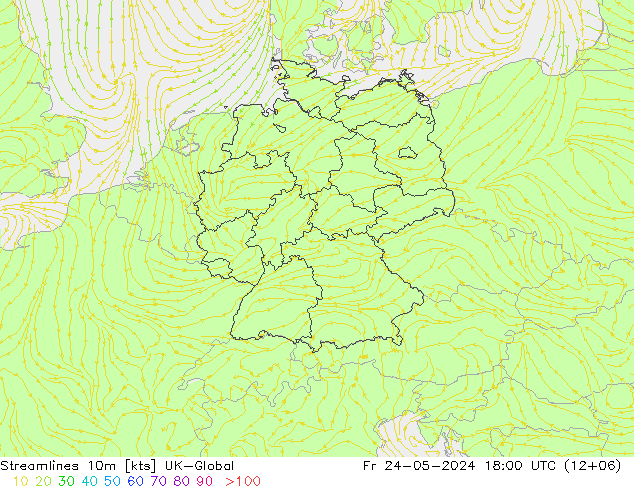 Streamlines 10m UK-Global Fr 24.05.2024 18 UTC