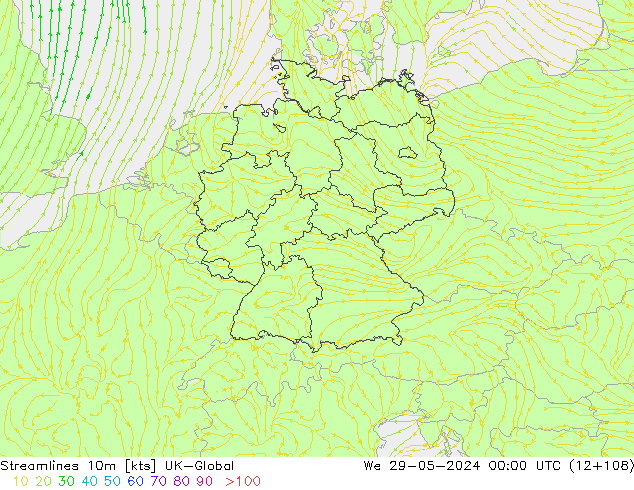 Streamlines 10m UK-Global St 29.05.2024 00 UTC