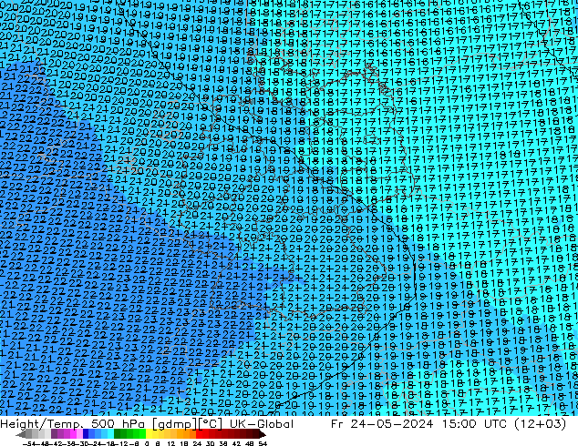 Height/Temp. 500 hPa UK-Global Fr 24.05.2024 15 UTC