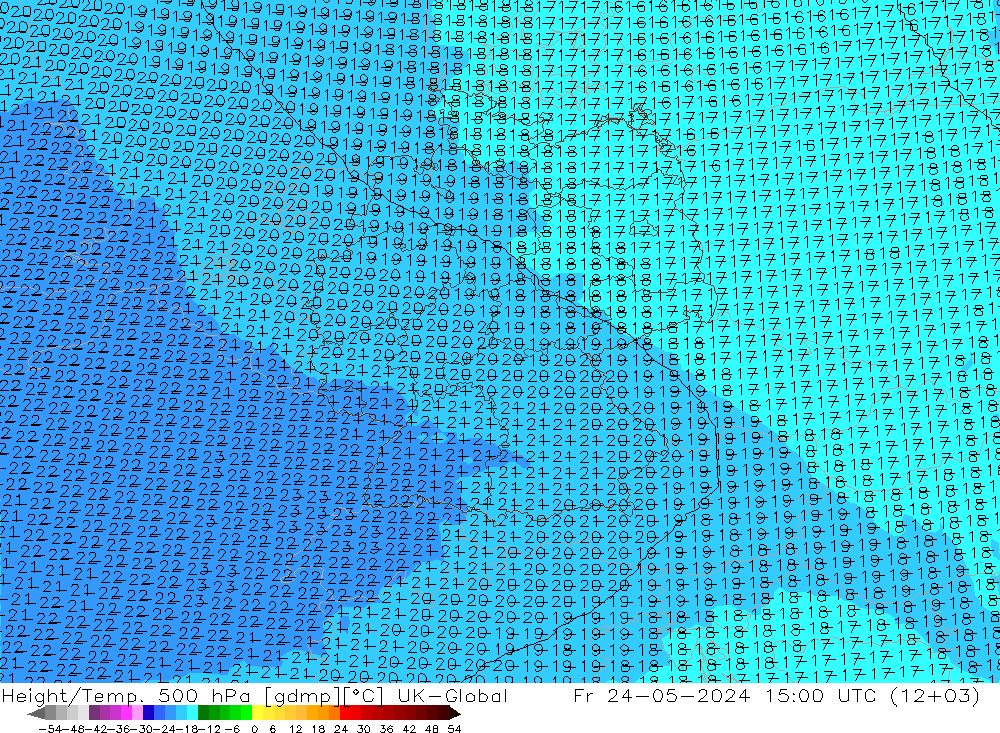 Geop./Temp. 500 hPa UK-Global vie 24.05.2024 15 UTC