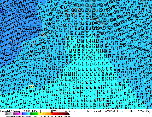 Height/Temp. 500 hPa UK-Global Mo 27.05.2024 06 UTC