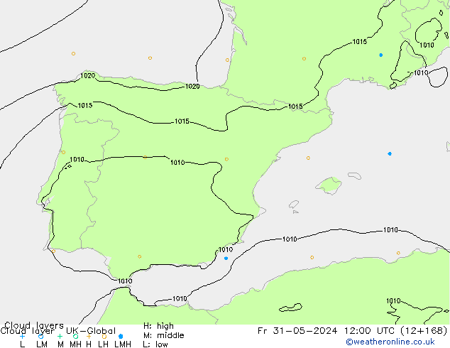 Cloud layer UK-Global Fr 31.05.2024 12 UTC