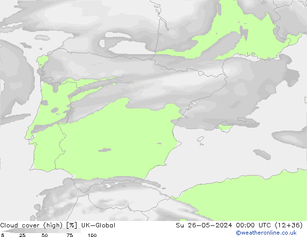 Bewolking (Hoog) UK-Global zo 26.05.2024 00 UTC