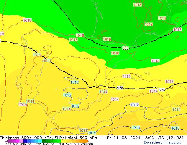 Thck 500-1000hPa UK-Global Pá 24.05.2024 15 UTC