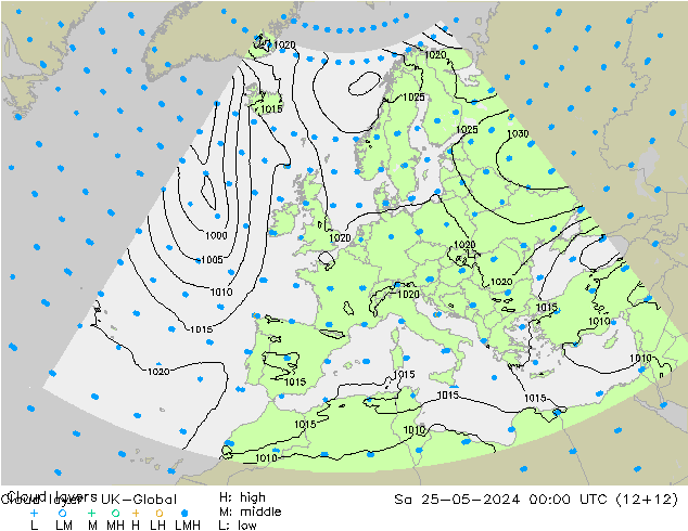 Cloud layer UK-Global  25.05.2024 00 UTC