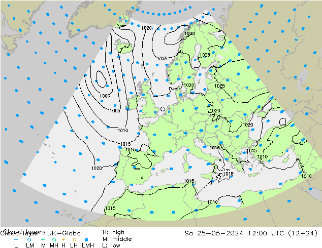 Wolkenschichten UK-Global Sa 25.05.2024 12 UTC