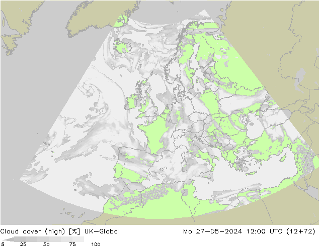 zachmurzenie (wysokie) UK-Global pon. 27.05.2024 12 UTC