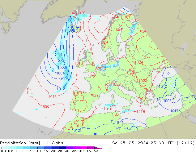 осадки UK-Global сб 25.05.2024 00 UTC